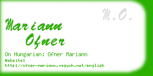 mariann ofner business card